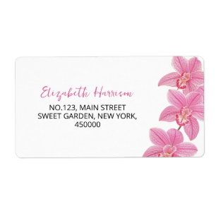Étiquette Tropical Pink Orchid Adresse Flower