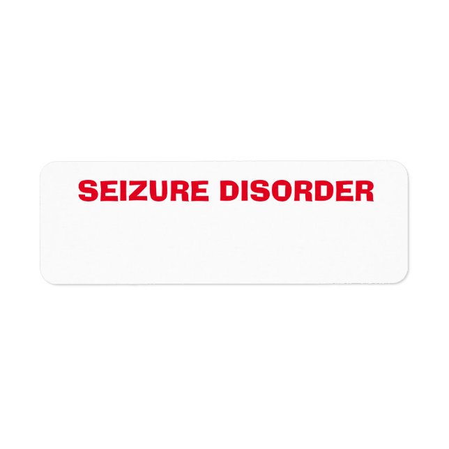Étiquette Trouble de saisie état de santé, préoccupation (Devant)