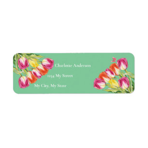 Étiquette Tulipes et Fête des mariées verte papillon