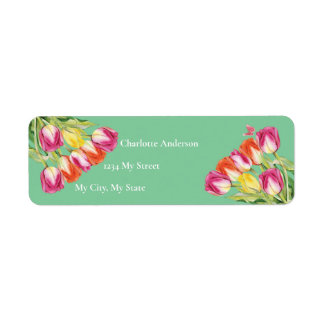 Étiquette Tulipes et Fête des mariées verte papillon