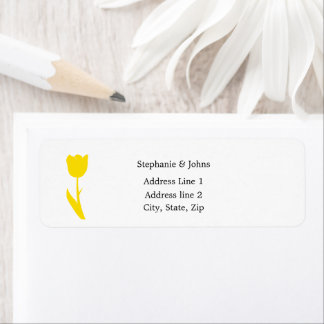 Étiquette Tulipes Florales Jaunes Blanc Simple Élégant Perso
