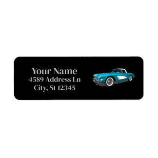 Étiquette Turquoise 59 Corvette voiture arrière - plan d'exp
