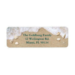 Étiquette Turquoise Beach Waves Bat mitzvah Retour Adresse