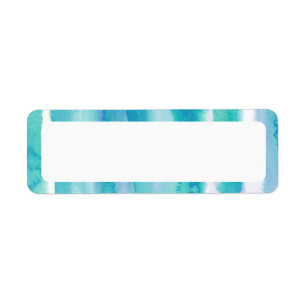 Étiquette Turquoise Bleu Aquarelle Teinture Blair Adresse de
