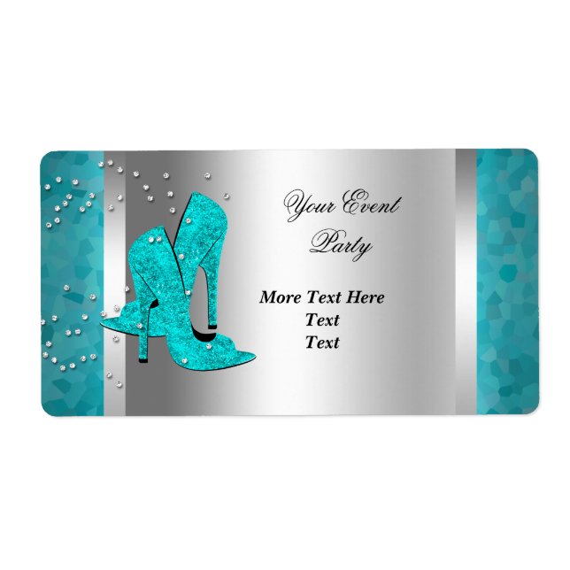 Étiquette Turquoise Blue High Heel Chaussures Silver Event (Devant)