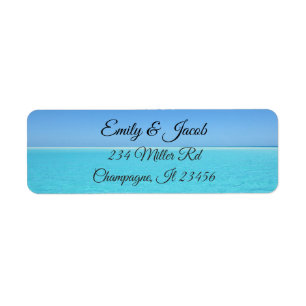 Étiquette Turquoise Blue Ocean Beach Retourner l'adresse Éti