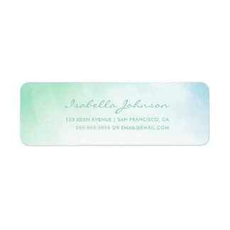 Étiquette Turquoise Ombre Aquarelle Marées Océaniques | MARI