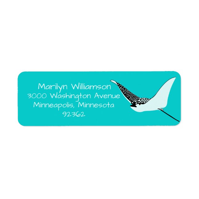 Étiquette Turquoise Sea Ray Tropical Address Label (Devant)