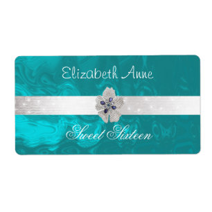 Étiquette Turquoise, Sweet sixteen, Bat mitzvah, Bouteille d