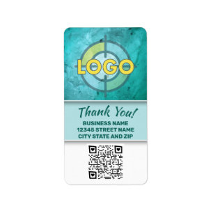 Étiquette Turquoise Teacher Lab Research Logo Code QR person