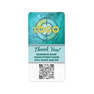 Étiquette Turquoise Teacher Lab Research Logo Code QR person