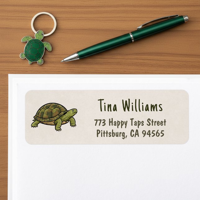Étiquette Turtle Return Address Labels (Turtle return address label for nature lovers.)