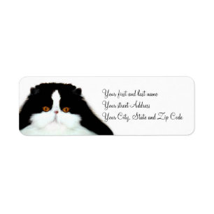 Étiquette Tuxedo face de chat perse