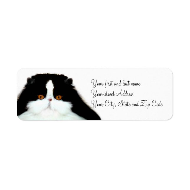 Étiquette Tuxedo face de chat perse (Devant)