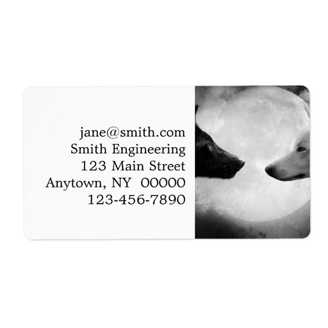 Étiquette Two wolves facing each other (Devant)