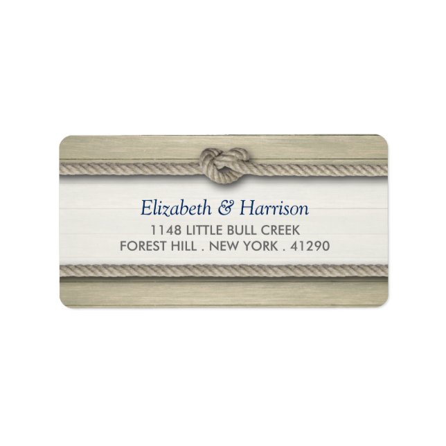 Étiquette Tying The Knot Rustic Beach Wedding (Devant)