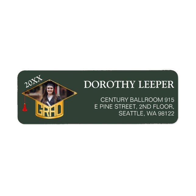 Étiquette Typographie de Gold Graduate (Devant)