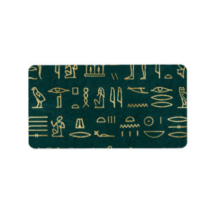 Étiquette Typographie égyptienne d'or Hiéroglyphes Égypte