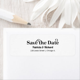 Étiquette Typographie Moderne Enregistrer la Date Adresse de