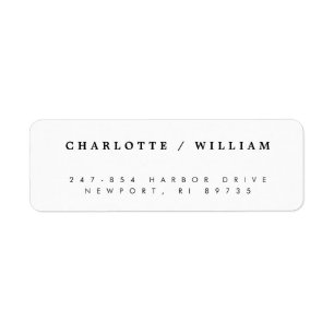 Étiquette Typographie moderne minimale épousant l'adresse de