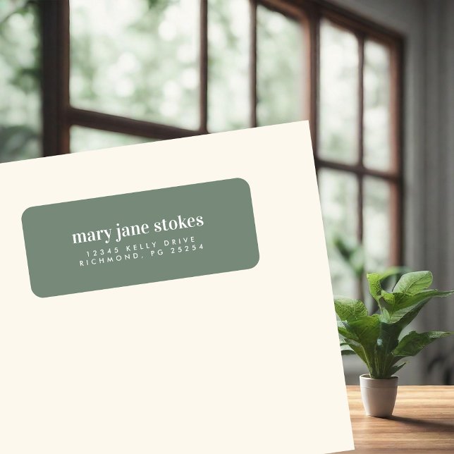 Étiquette Typographie moderne minimale Nom Adresse de retour (Créateur téléchargé)