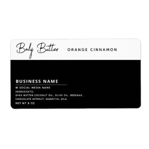 Étiquette Typographie moderne minimaliste blanc noir