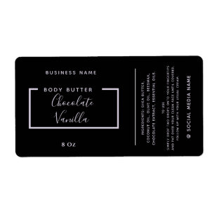 Étiquette Typographie moderne minimaliste produit noir