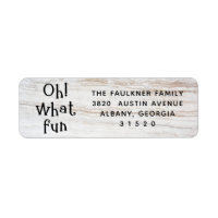 Typographie Oh What Fun Return Adresse Label
