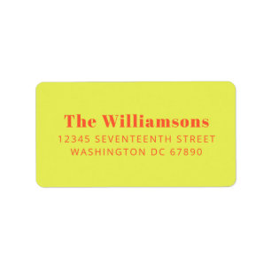 Étiquette Typographie Orange Chartreuse Gras Adresse de Reto