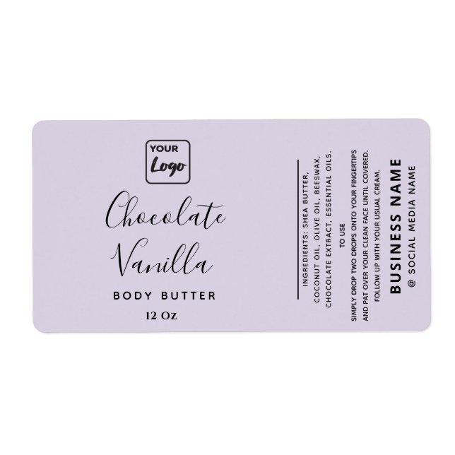 Étiquette Typographie professionnelle lavande vologo produit (Devant)