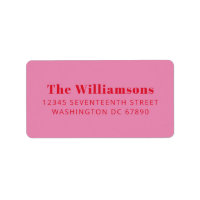 Typographie rouge rose gras Adresse de retour pers