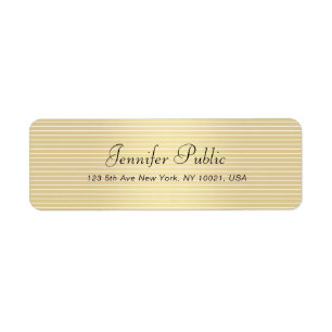Étiquette Typographie Script Moderne Elégant Faux Or tendanc
