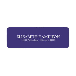 Étiquette Typographie simple élégante Adresse violet pourpre