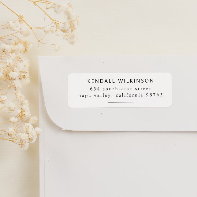 Étiquette Typographie simple moderne Serif Adresse de retour (Return Address Label Mock-up)
