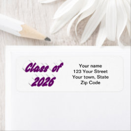 Étiquette Typographie violette de la promotion 2026  remise 
