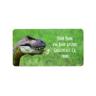 Étiquette Tyrannosaurus Rex avec l'étiquette de adresse de