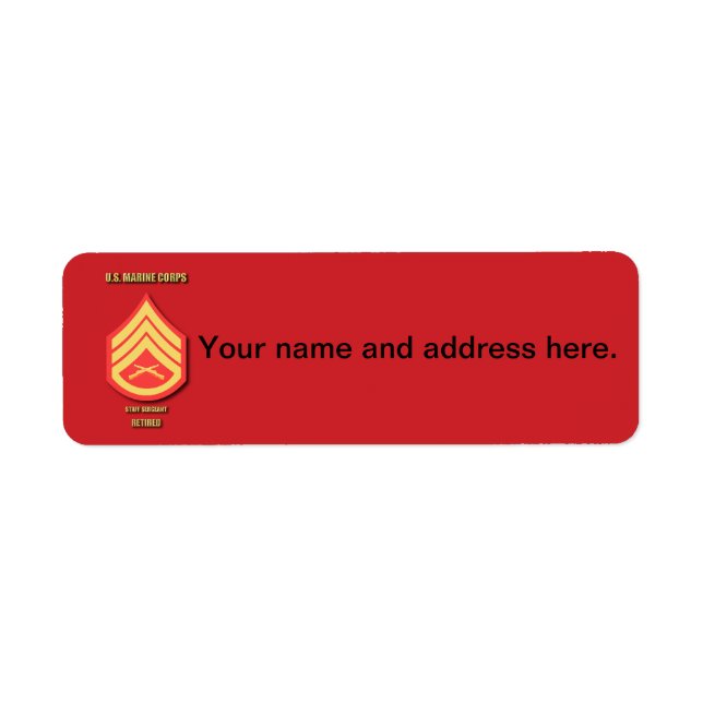 Étiquette U.S. Marine Corps Staff Sergeant (Devant)