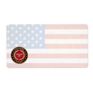 Étiquette U.S. Marines: Colonel (USMC Col) [3D]