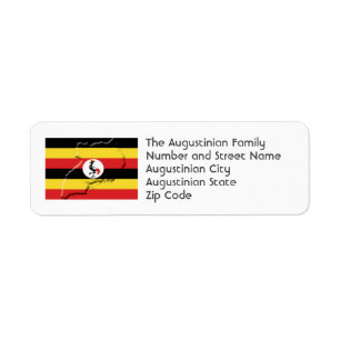 Étiquette UGANDA FLAG Adresse de retour personnalisée
