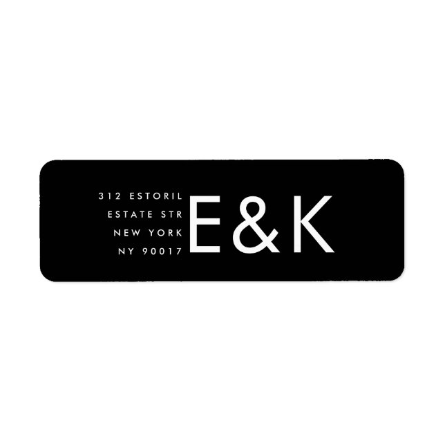 Étiquette Ultra-moderne Gras Grand Monogramme Simple (Devant)