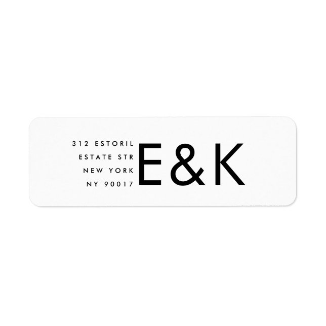 Étiquette Ultra Moderne Gras Gros Monogramme Élégant Mariage (Devant)