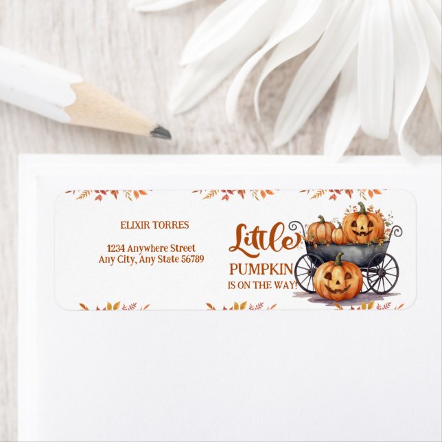 Étiquette Un Baby shower Automne D'Halloween Un Peu Citrouil (En situation)
