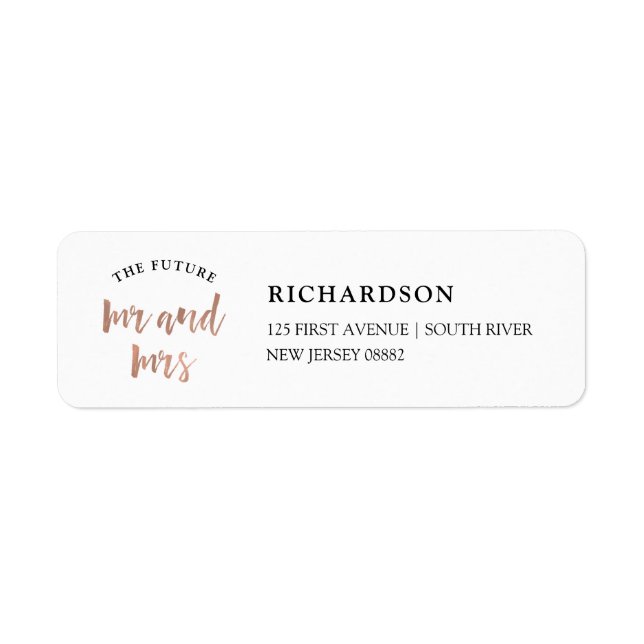 Étiquette Un esprit moderne | Faux Rose Gold Future M. et Mm (Devant)