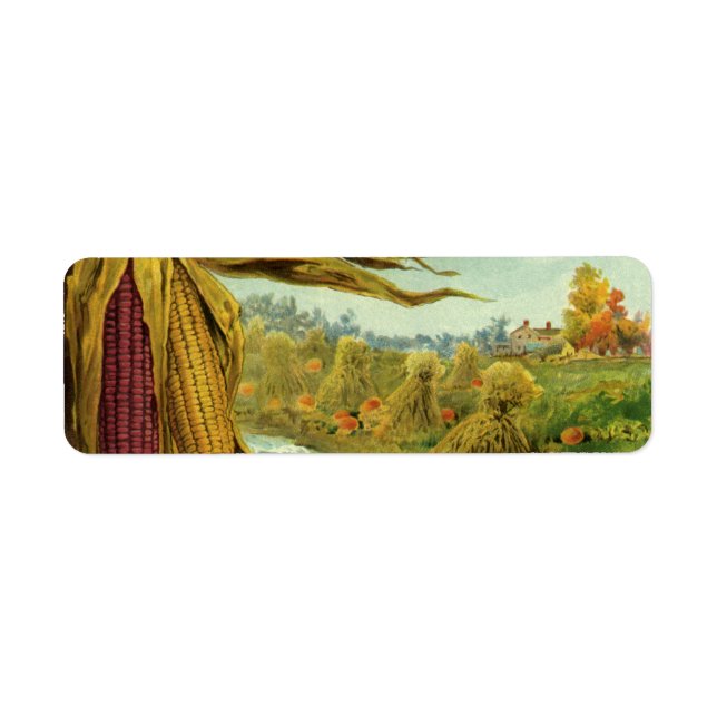 Étiquette Un grand Thanksgiving ; Corn indien et Haystaches (Devant)