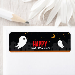 Étiquette Un mignon fantôme dans une ville abandonnée, à mi-