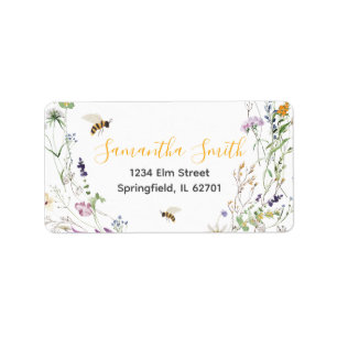 Étiquette Un peu de miel abeille Fleur sauvage Adresse Baby 