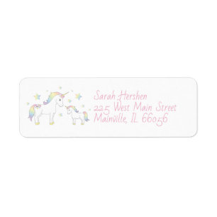 Étiquette Unicorne Baby shower Pastel Rainbow