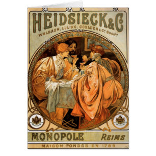 Étiquette unipolaire vintage de vin de Heidsieck