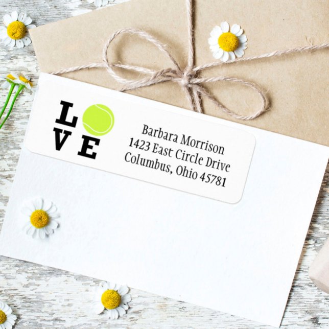 Étiquette Unique J'aime Tennis avec balle jaune (Créateur téléchargé)