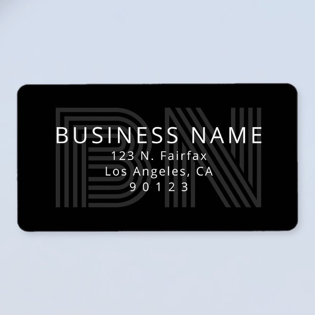 Étiquette Unique Rétro-Moderne Monogramme Adresse de retour (Créateur téléchargé)